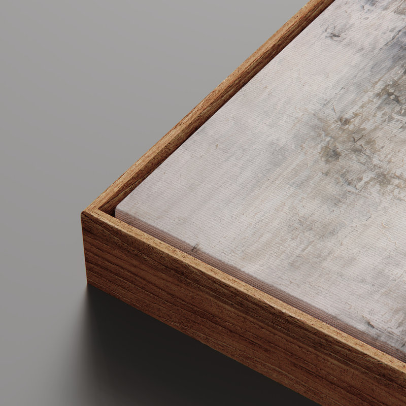 «Neutral Abstract Earth Tone Modern Minimal Landscape», reproduction d'art encadrée, Naturel, H 36 po x l 24 po