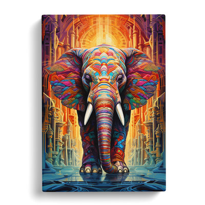 Elephant Futurism - Wrapped Canvas Print