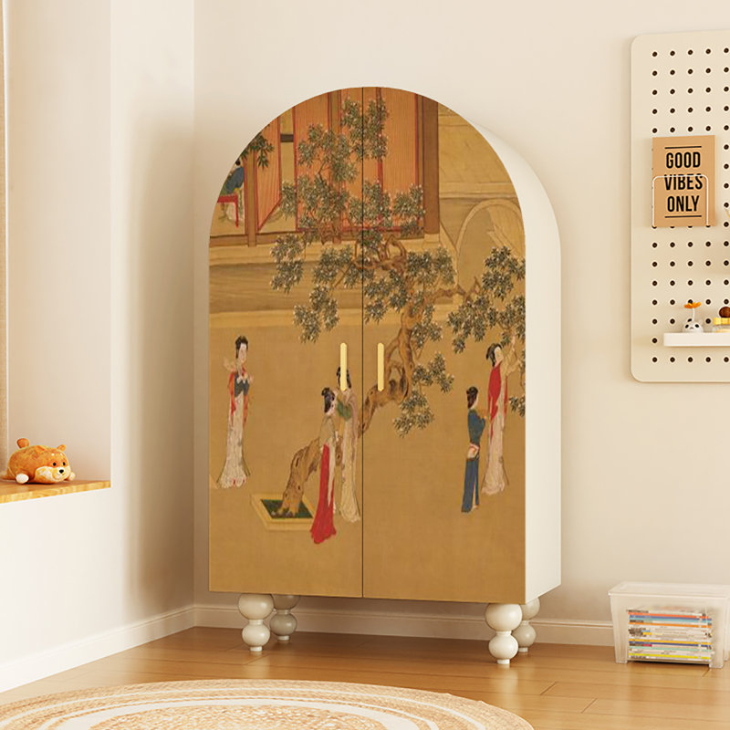 Bedroom home cloakroom aesthetics simple wardrobe, White/Yellow