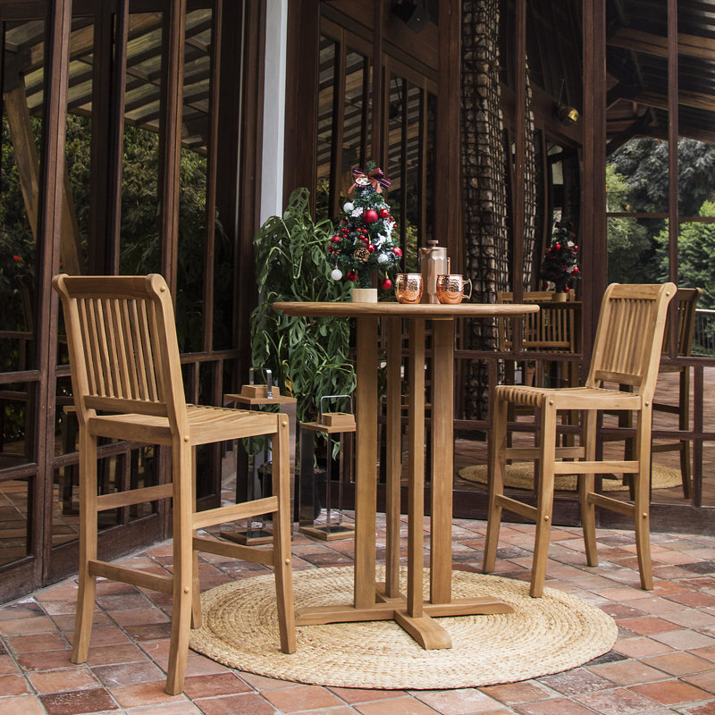 Colete Mabrey Round 2 - Person Teak Outdoor Dining Set