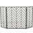 Venturi Metal Foldable Mesh Netting 3 Panel Geometric Fireplace Screen with Chevron Pattern-1662834634