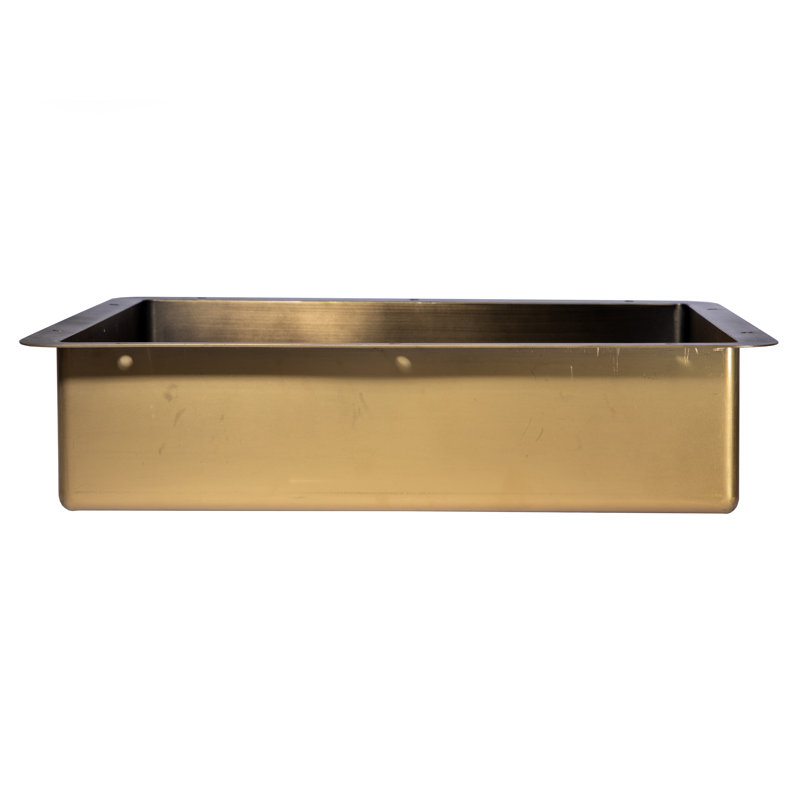 Lavabo de salle de bain rectangulaire encastré en acier inoxydable, Antique