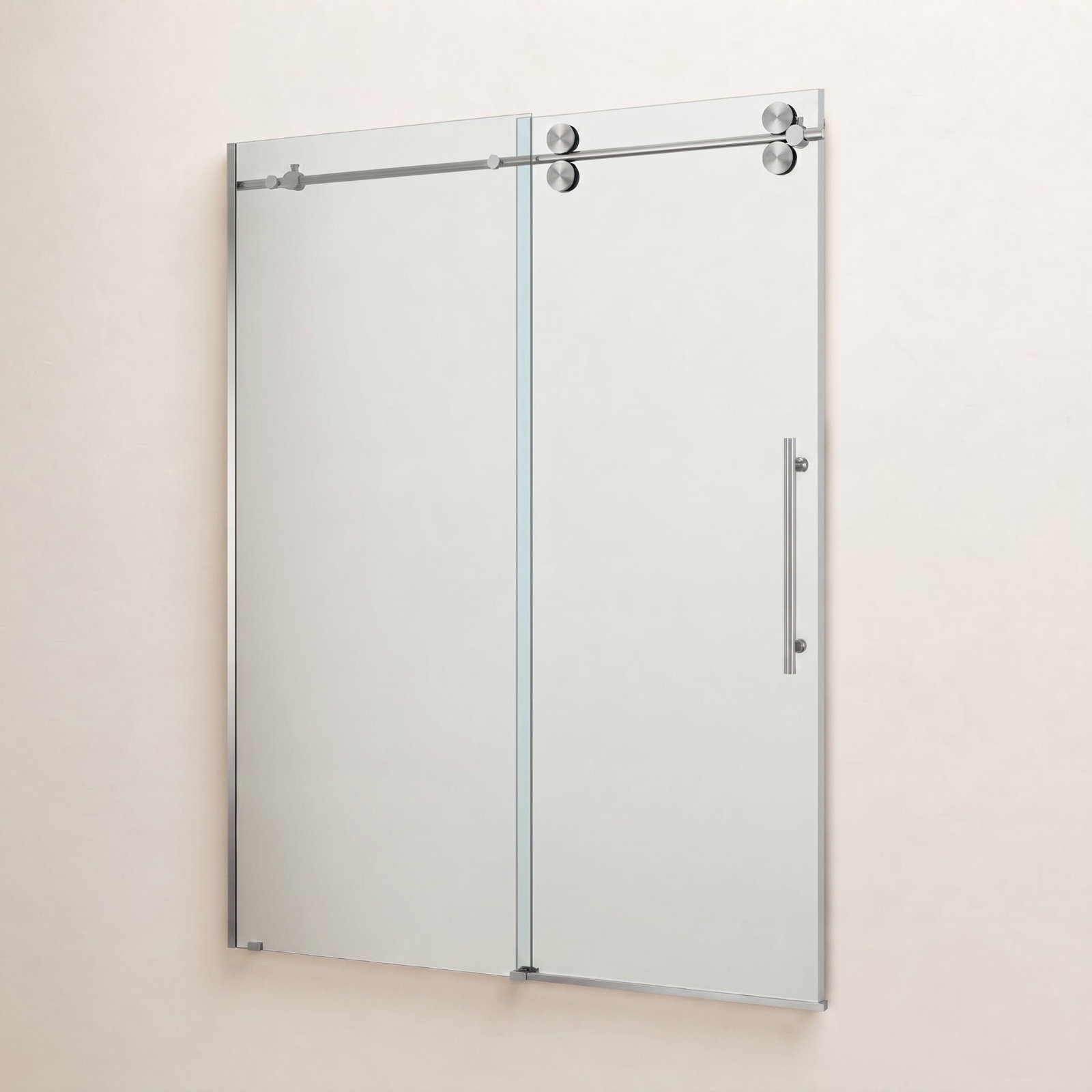 Elan 68" Frameless Sliding Shower Door, Stainless Steel