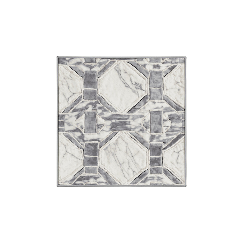 Tapis gris lavable à la machine, Carré 7 pi