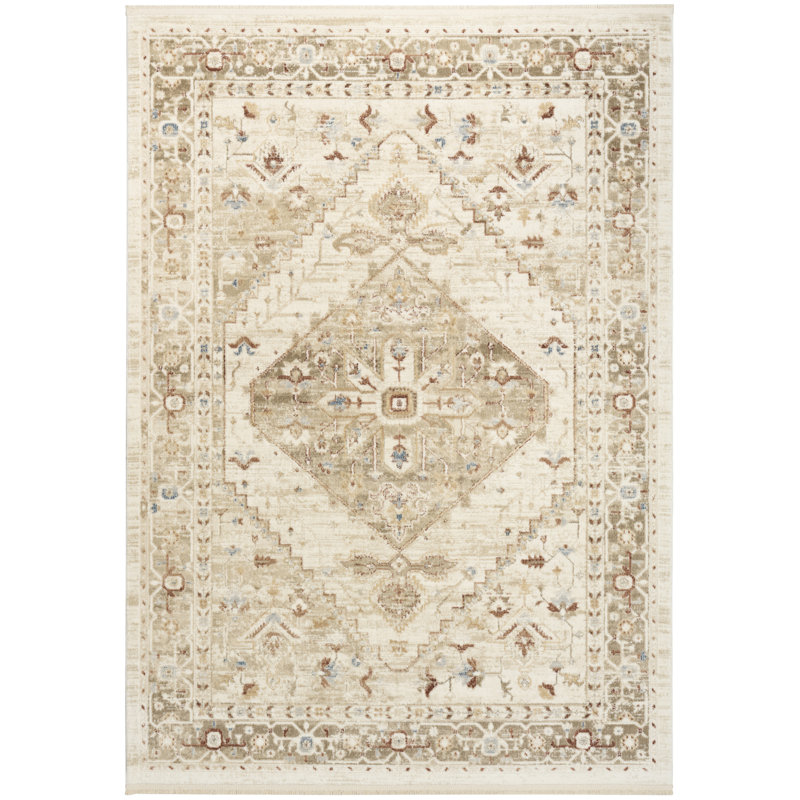 Nourison Pardis 5'3" x 7' Ivory Taupe Vintage Indoor Rug, Rectangle 5'3" x 7'