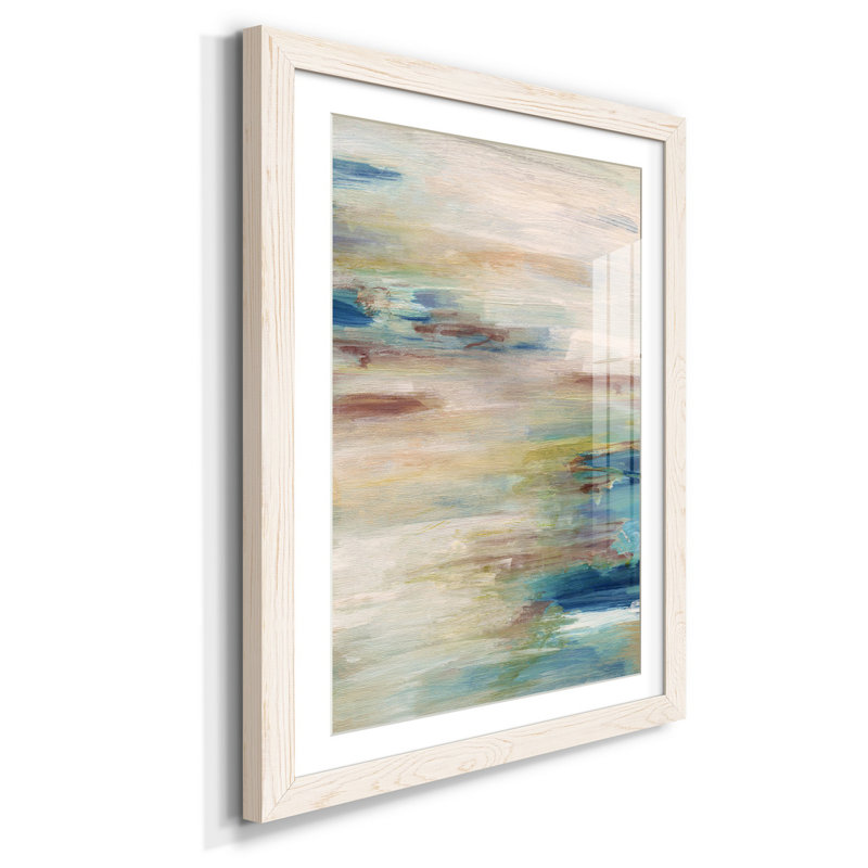 Tranquil Ocean I - reproduction d'art, H 24 po x l 18 po x P 1,5 po, Papier, cadre noyer, Blanc