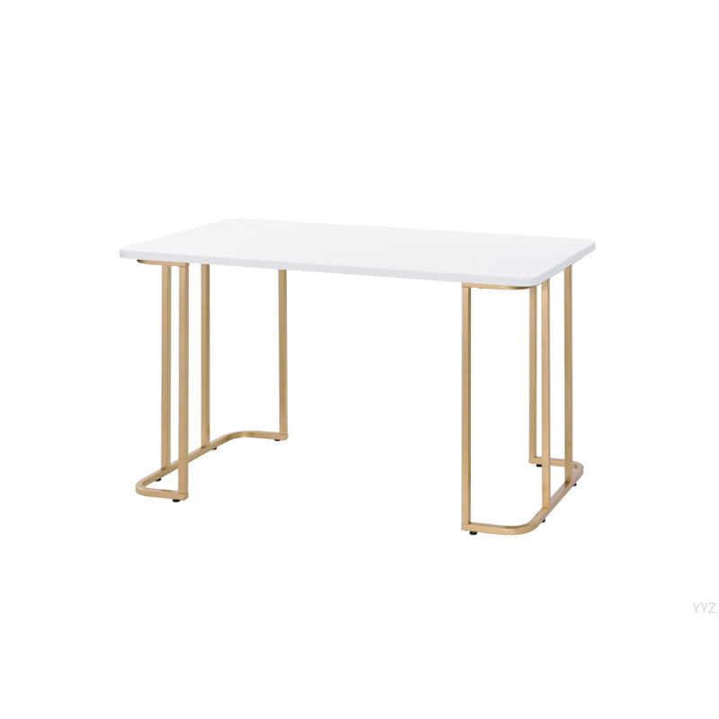 Bureau d'écriture blanc et doré