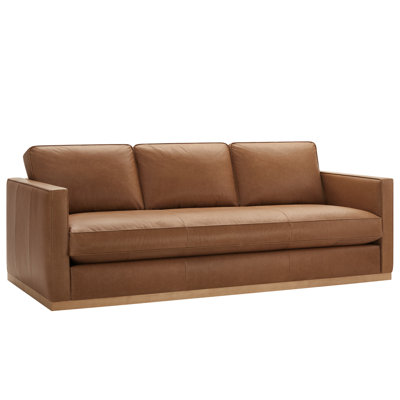  Bobbi 87' Genuine Leather Upholstered Sofa