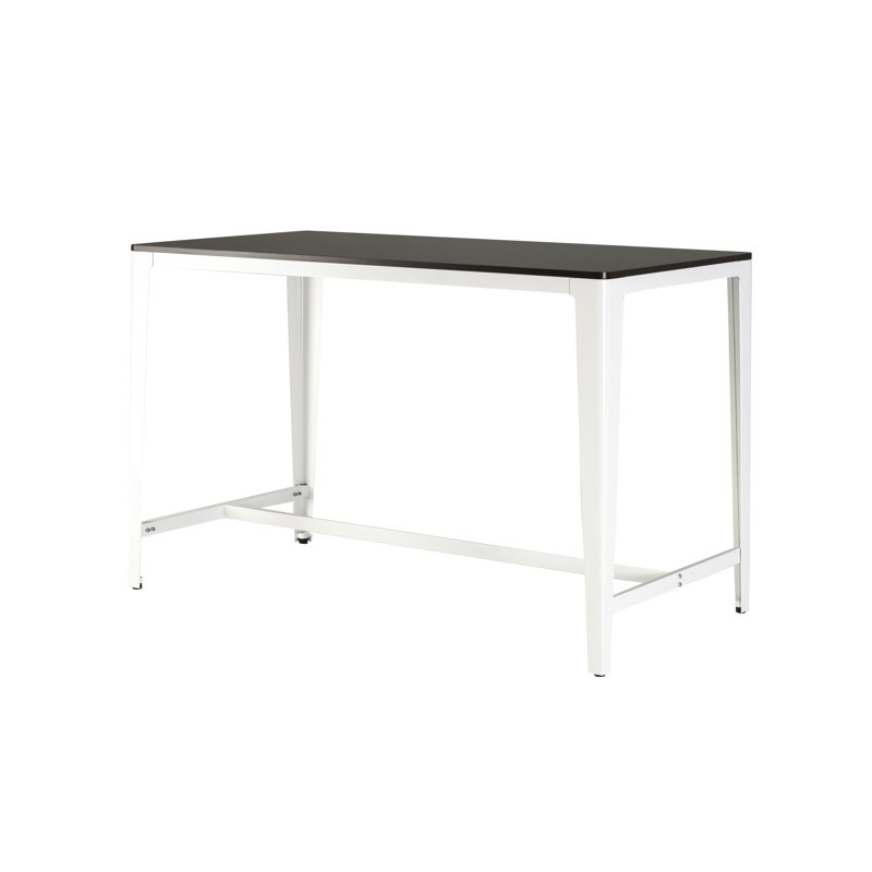 Table rectangulaire à hauteur de comptoir en brun et blanc, design industriel pour la cuisine et la salle à manger, table de style moderne, brun / blanc
