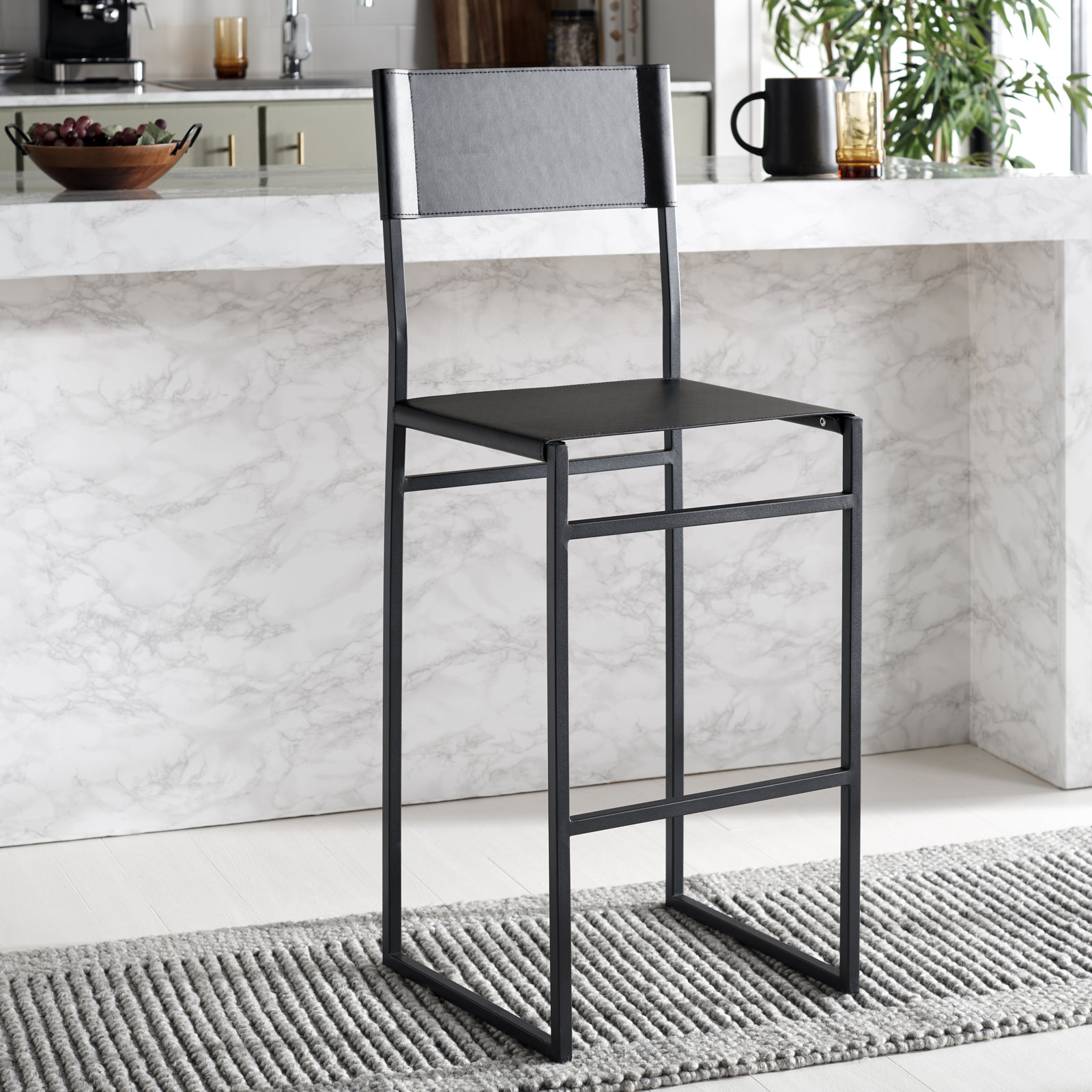 Fairbanks Bar & Counter Stool, Black, Bar Stool (30" Seat Height)
