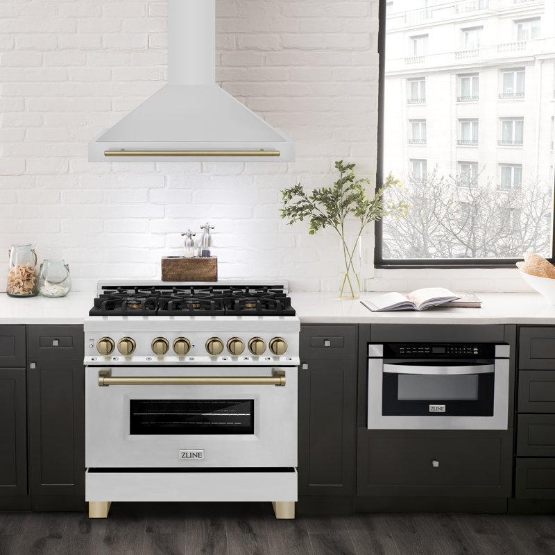 ZLINE 36 po. Hotte de cuisine convertible en acier inoxydable avec coquille en acier inoxydable