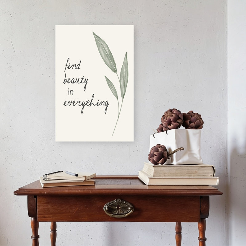 Inspirational Botanical Quote Minimalist Abstract Nature Landscape Wall Art Print by Donaugh Austin - Wrapped Canvas Print