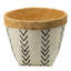 Paire de jardinières en ciment blanches et brunes avec un motif en V noir audacieux, L: 10 x 8 po, S: 8 x 6,5 po - idéal pour les aménagements floraux modernes scandinaves 2 conçus avec design, rehaussez vos espaces