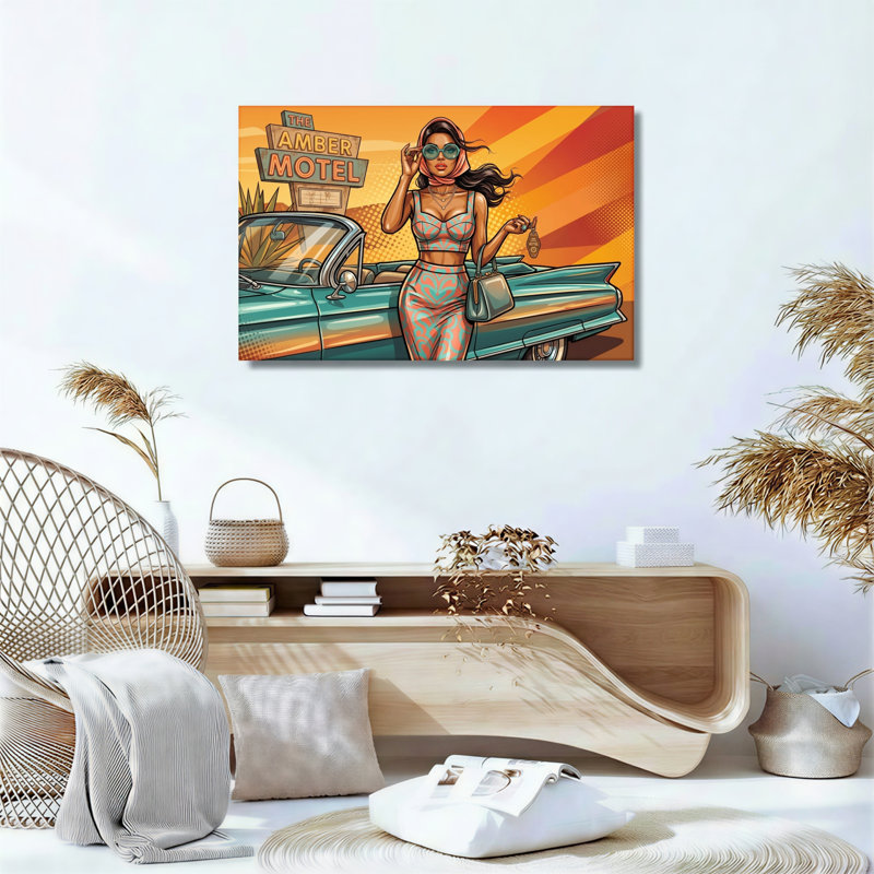 Ensemble de 1 tableau sur toile rétro pop, 32"H x 48"W, Toile tendue