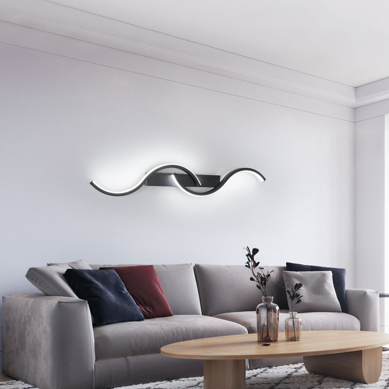 2-Light S-Shaped LED Flush Mounted Sconce