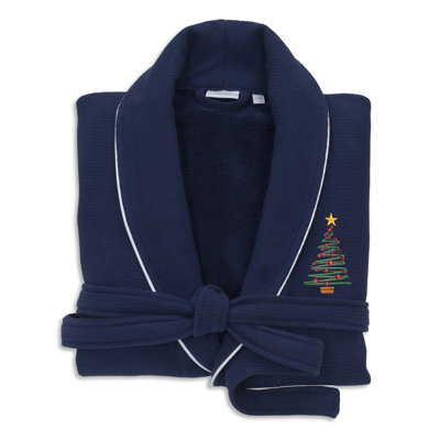 Cotton Waffle Gender Neutral Mid-Calf Bathrobe with Pockets