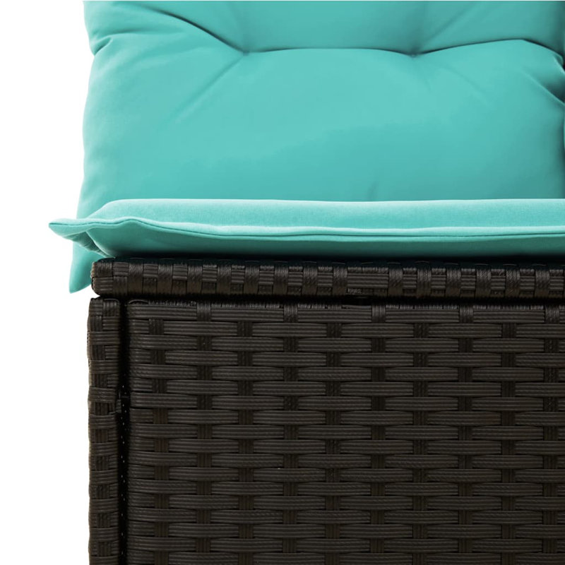 Latitude Run® 10 Piece Patio Sofa Set With Cushions Black Poly Rattan
