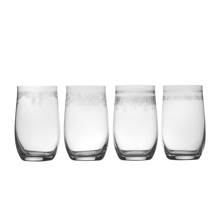 TABLE 12 6 - Piece 15.50oz. Lead Free Crystal Drinking Glass Stemware Set