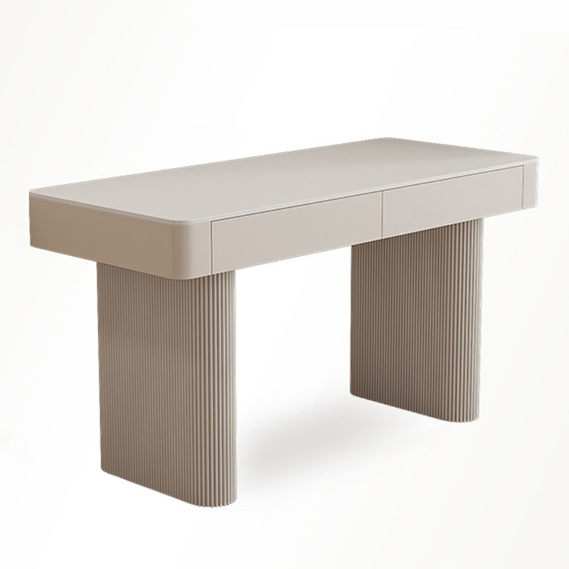 Bureau moderne minimaliste avec plateau en pierre frittée, H 29,53 po x l 47,24 po x P 19,69 po