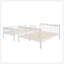 Lit superposé simple au-dessus d'un lit double avec rangement et barrière de sécurité pour chambre à coucher, couleur blanche Stairway-129746795