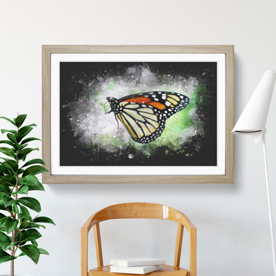Monarch Butterfly Paint Splash - Picture Frame Graphic Art
