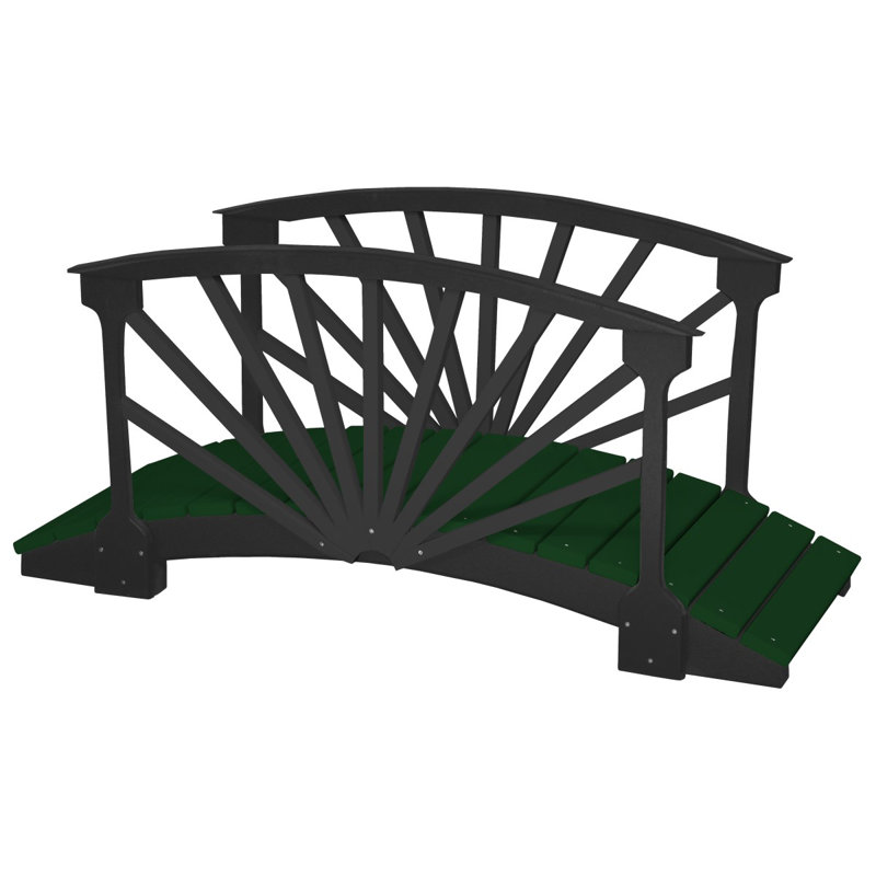 Pont de jardin Poly Lumber Sunburst - ivoire, Vert forêt / noir