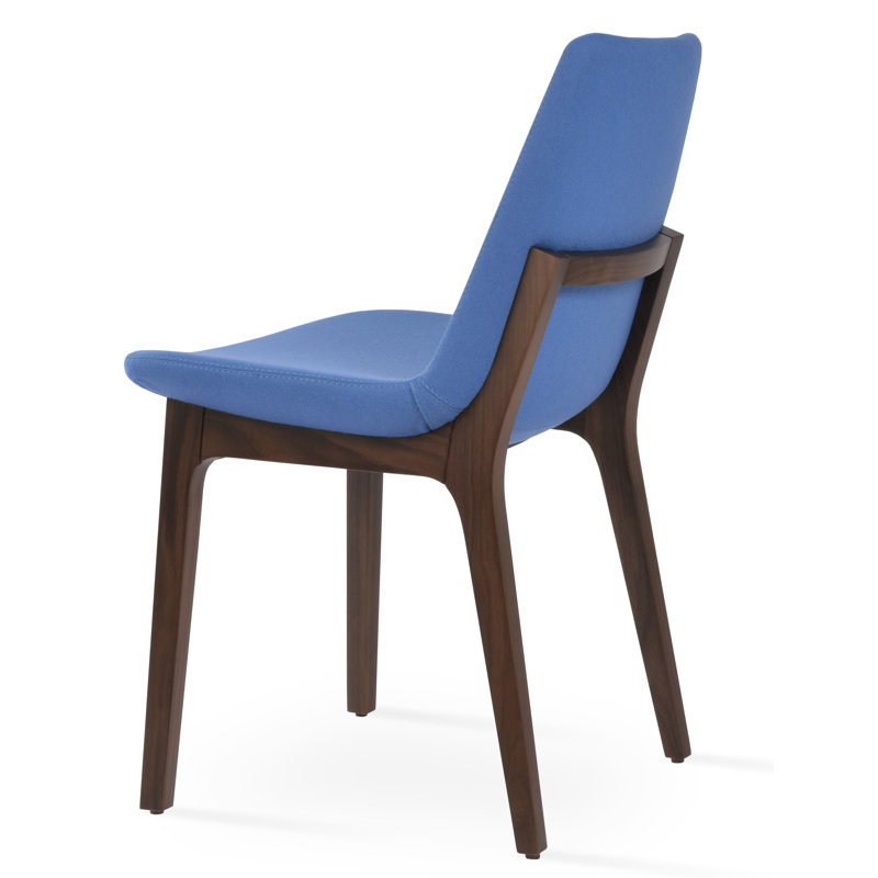 Eiffel Wood Dining Chair, Walnut, Sky Blue W