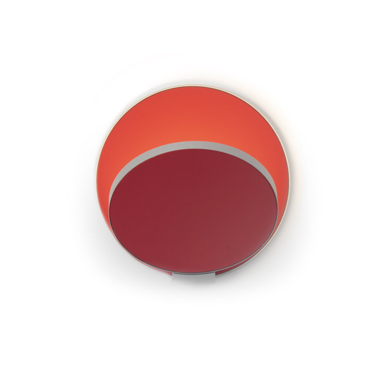 Gravy Dimmable LED Flush Mounted Sconce, Matte Red/Silver