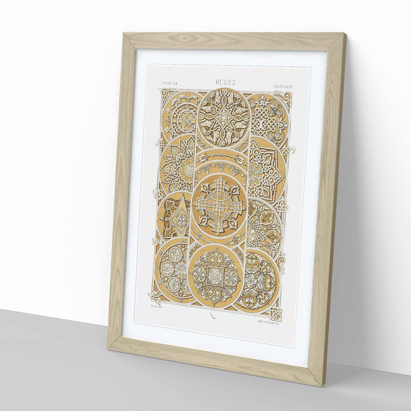 Russian Pattern by Albert Racinet - Framed Print, Oak, 76cm H x 50cm W x 2cm D