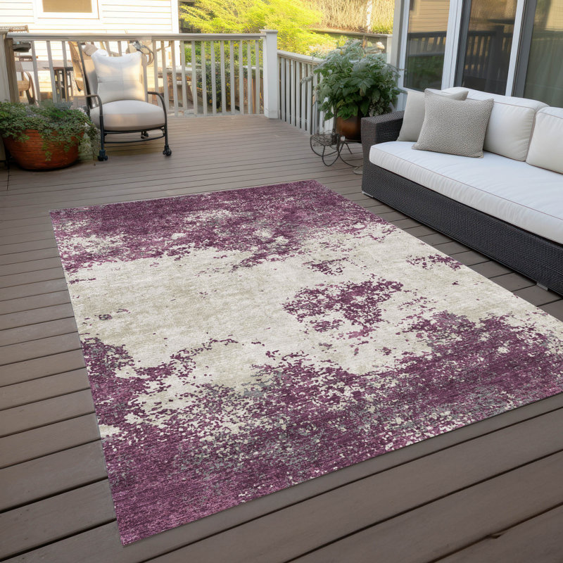 Tapis intérieur / extérieur lavable mauve Aera , 8' x 10'
