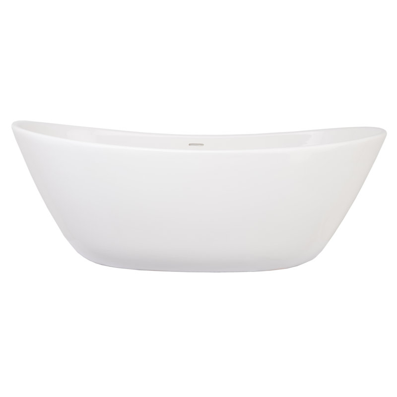 Marquis 65'' L Freestanding Air Bathtub, Glossy White, Polished Nickel