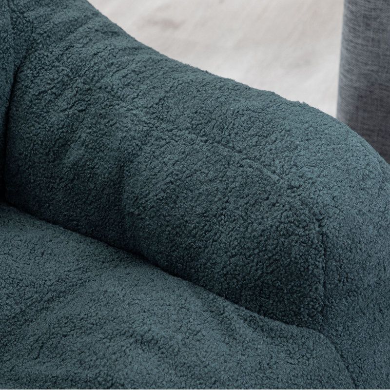 Almon Upholstered Armchair, Green Faux Fur