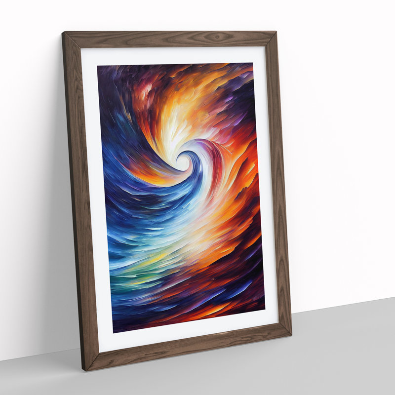 Ocean Wave Abstract No.2 - Framed Print, 46cm H x 34cm W x 2cm D, Walnut