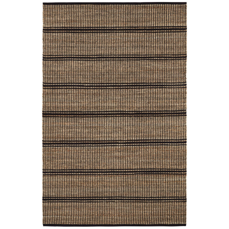 Tapis ivoire en jute / coton tissé à la main Arbor, Rectangle de 5 pi x 8 pi, Ivory