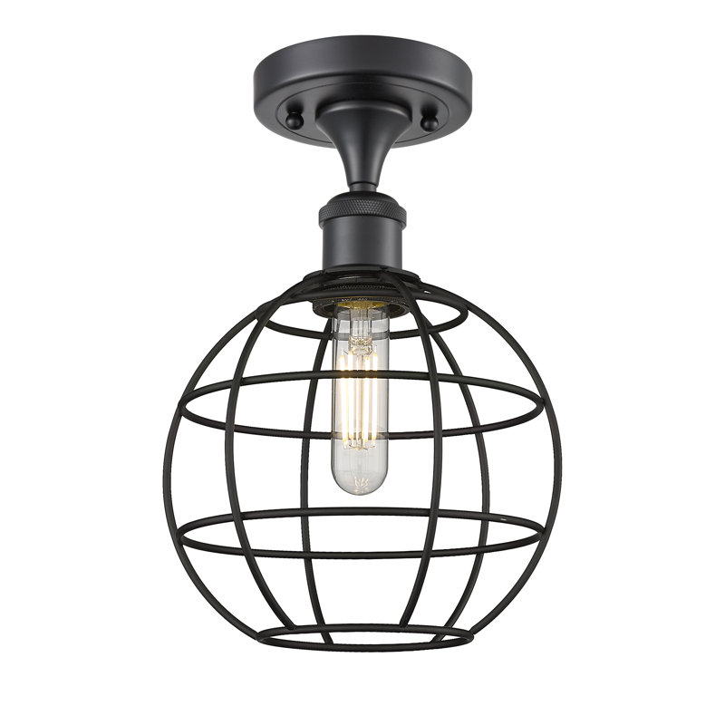 Ariyauna Semi Flush Mount, 12" H x 8" W x 8" D, Matte Black