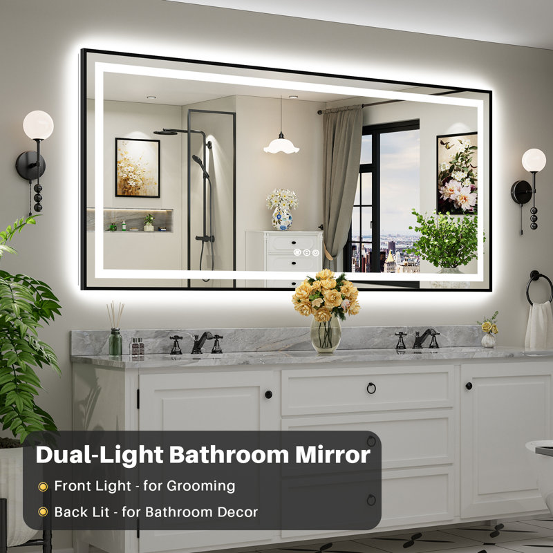 Miroir de salle de bain Matte, Rectangulaire, 84 po x 40 po