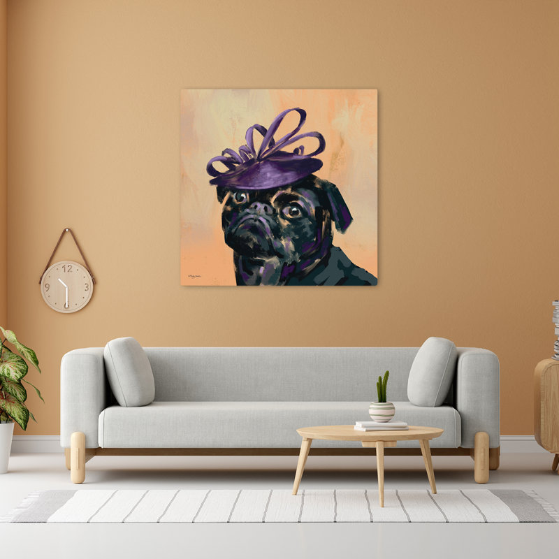 Posh Pug Contemporary, art contemporain fantaisiste, H 48 po x l 48 po