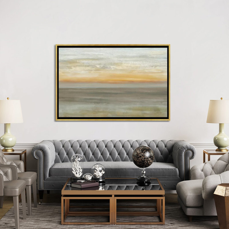 " Gray Horizon " by Cynthia Coulter, No Mat, 40" H x 60" W x 1.5" D, Gold Framed Canvas