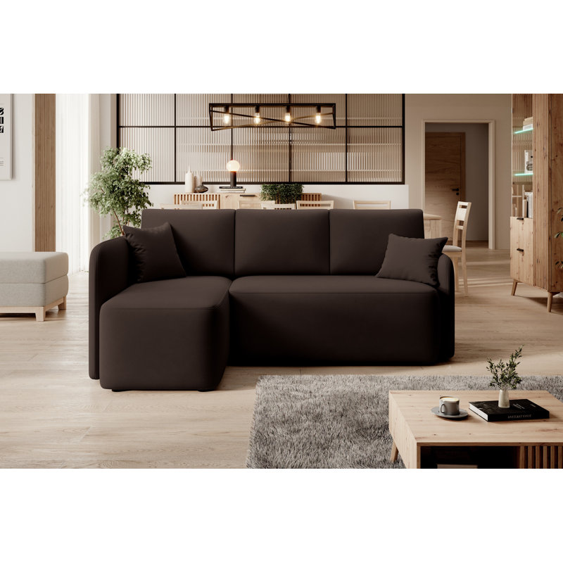 Marleah 3 Seater Sofa Bed, Left Hand Facing, Brown