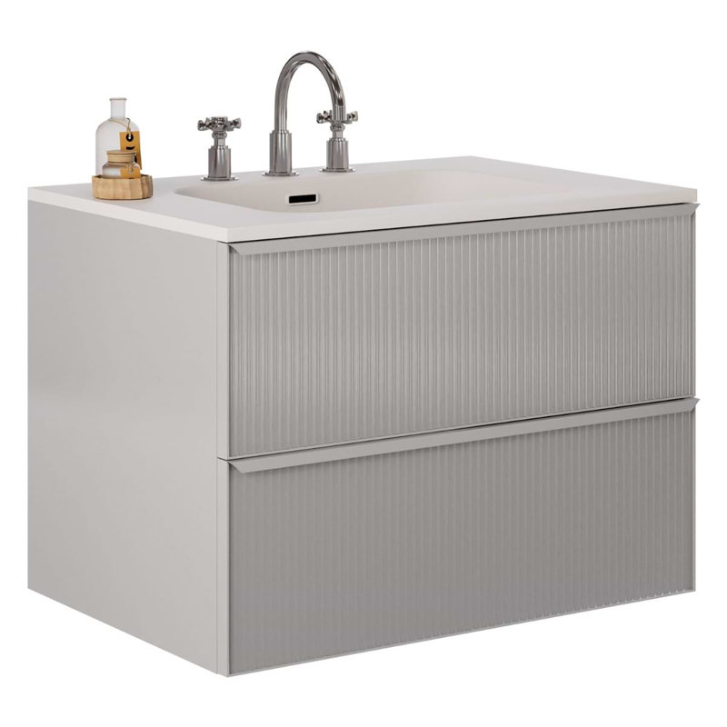 Astor 42" Single Vanity With Integrated White Solid Surfacetop, Olive Green, 30"