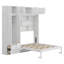 Lit escamotable mural avec armoire supérieure, tablettes et garde-robe, lit pliable peu encombrant-2111323290
