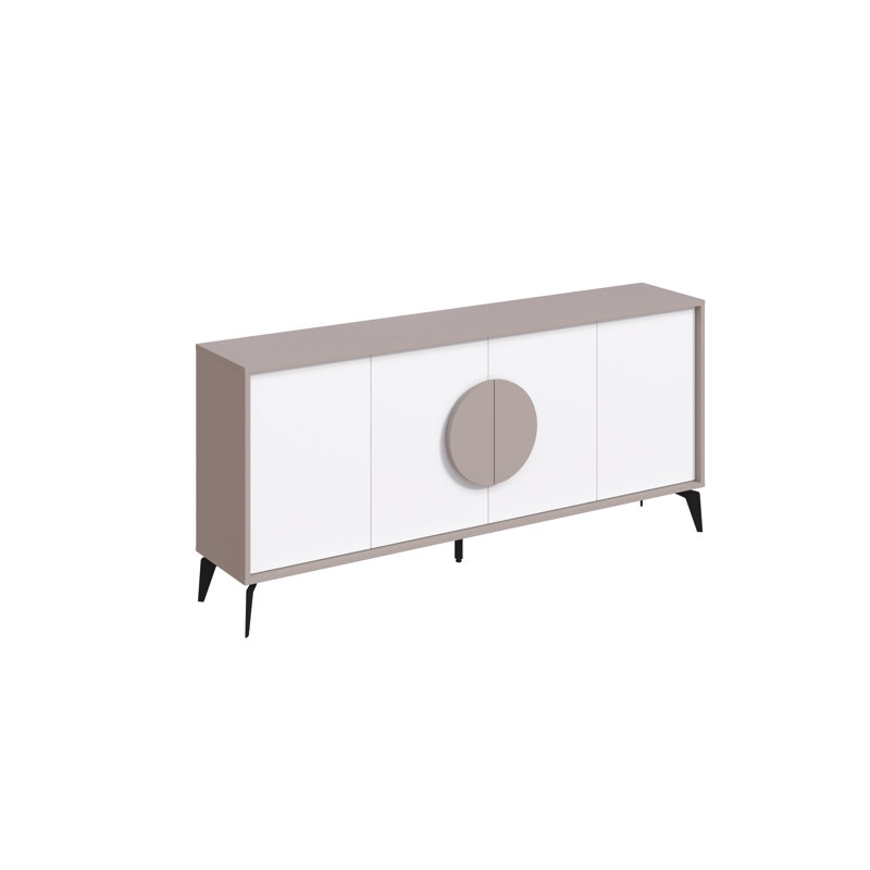 Chani Modern Wide Sideboard Display Unit 180cm, Tan/White