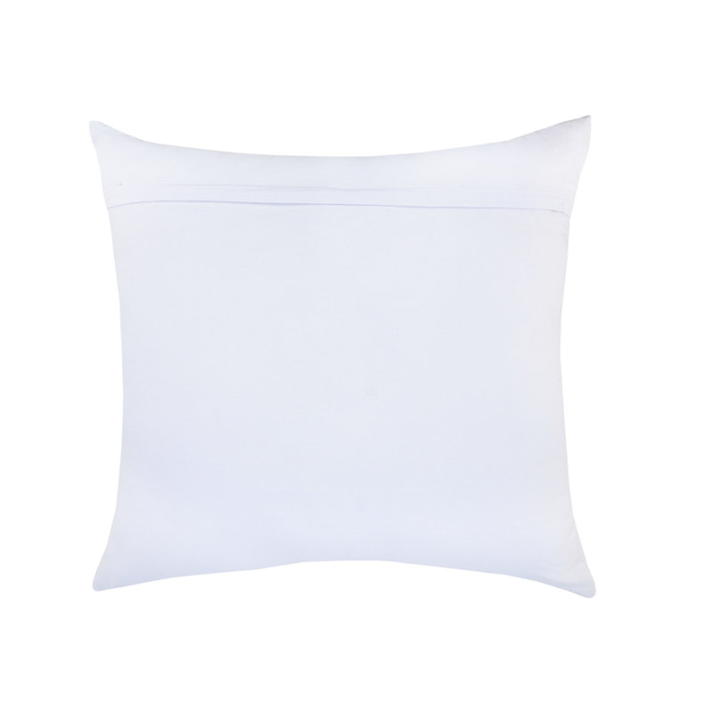 Oreiller à fermeture à glissière 100% coton 18 po x 18 po jaune et bleu sarcelle
