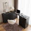 L-Shaped Home Office Desk, Extendable Dresser With 9 Drawers-1159207338
