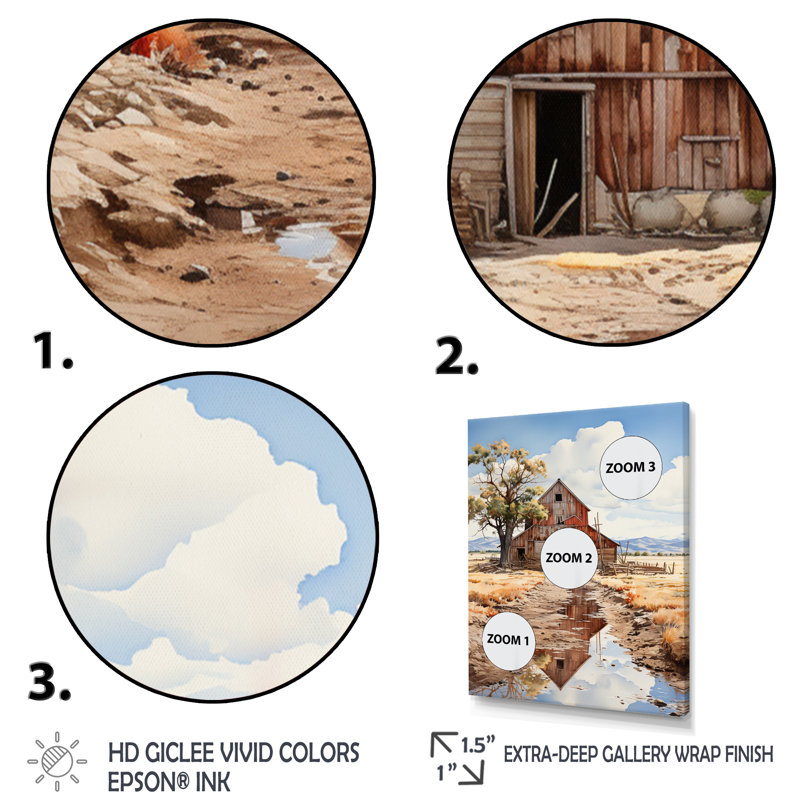Gada Barns Rustic Charm III sur impression sur toile, Cadre photo noir, H 20 po x l 12 po x P 1 po