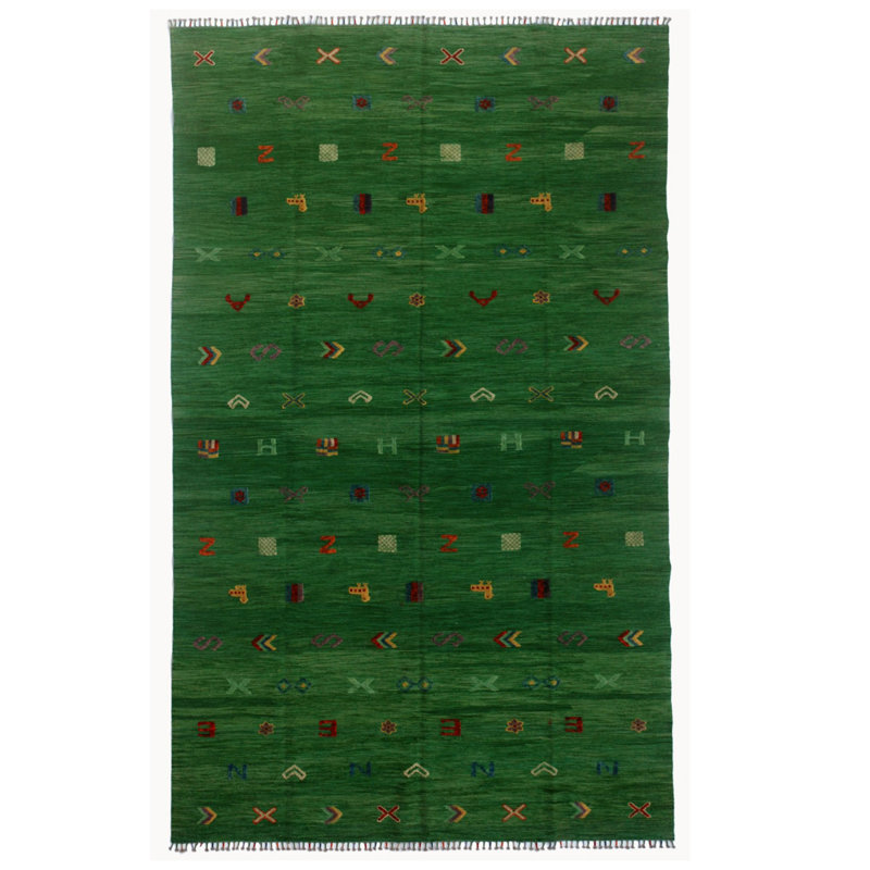 Randell Rectangle 255 cm x 350 cm Polka Dots Hand Woven Kilim
