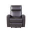 Fauteuil inclinable électrique brun en cuir fleur