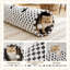 Happy & Polly 47,2 po lit douillet convertible pour chat pour chat à carreaux gris et blanc-1810952355