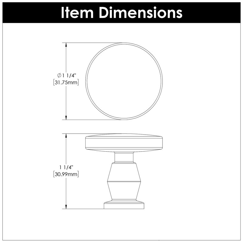 Anders 1.25" Diameter Round Knob, Brushed Golden Brass