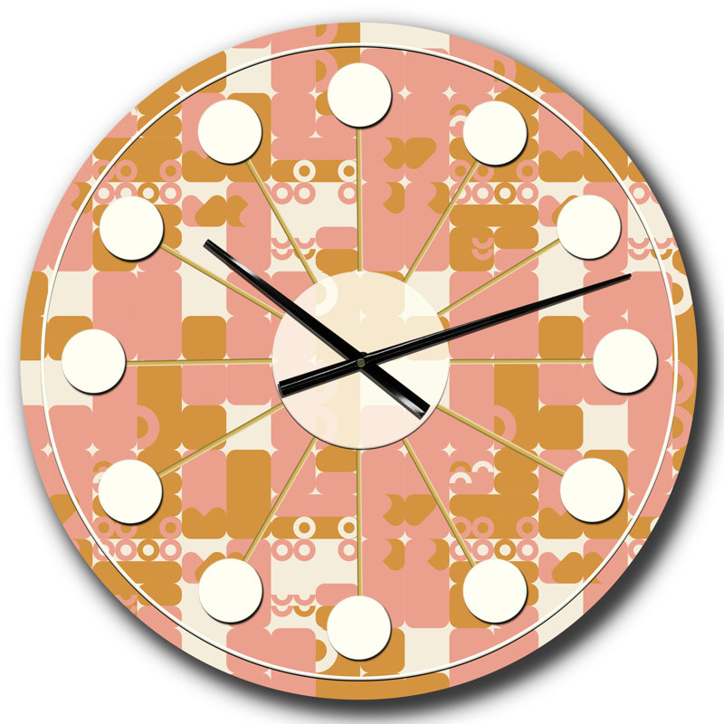 Horloge murale rose rétro, Grand